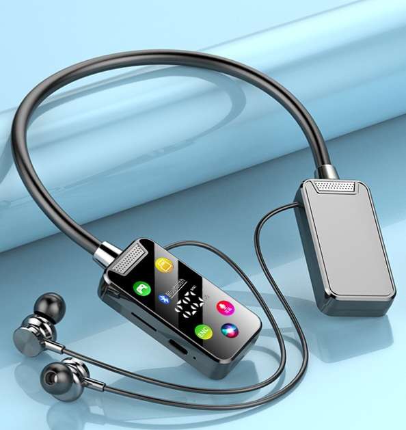 New multi-function digital display Bluetooth headset long endurance neck noise reduction high sound quality sports mobile phone Android universal