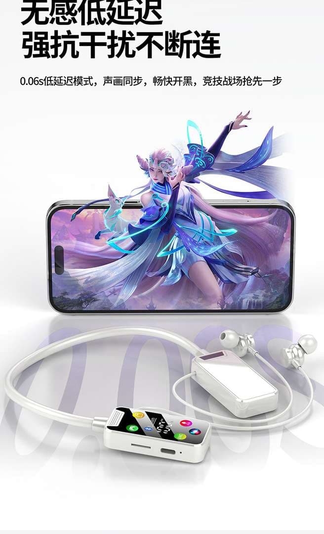 New multi-function digital display Bluetooth headset long endurance neck noise reduction high sound quality sports mobile phone Android universal — image 5 of 6