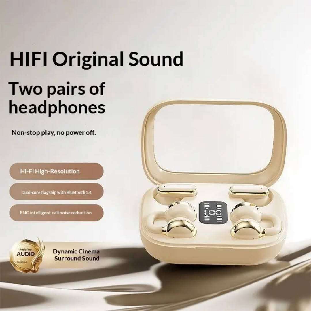 Q10 Couple Dual-Set Wireless Earbuds – Bluetooth 5.4, ENC Noise Reduction & Digital Power Display with 06 Months Official Warranty